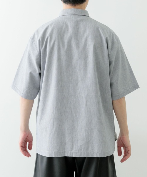 ITEMS URBANRESEARCH（アイテムズ アーバンリサーチ）の「ストライプリングドットボタン半袖シャツ（シャツ/ブラウス・メンズ・ブルー/ブラック・LARGE/MEDIUM）」の19枚目の写真