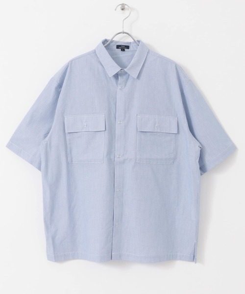 ITEMS URBANRESEARCH（アイテムズ アーバンリサーチ）の「ストライプリングドットボタン半袖シャツ（シャツ/ブラウス・メンズ・ブルー/ブラック・LARGE/MEDIUM）」の20枚目の写真