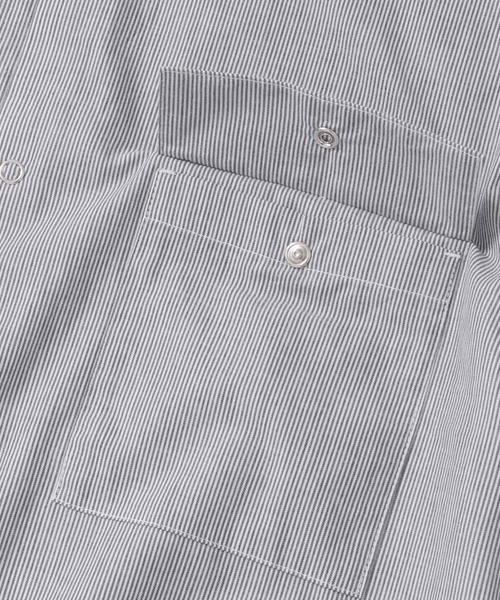 ITEMS URBANRESEARCH（アイテムズ アーバンリサーチ）の「ストライプリングドットボタン半袖シャツ（シャツ/ブラウス・メンズ・ブルー/ブラック・LARGE/MEDIUM）」の22枚目の写真