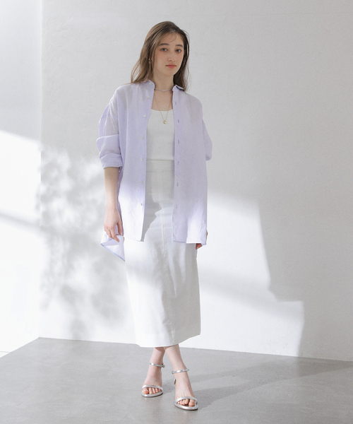 La TOTALITE(ラトータリテ)の「【洗える】TICCA/ティッカ リネンスクエアビッグシャツUNI(シャツ/ブラウス・レディース・サックスブルー/ピンク/ベージュ・FREE)」の10枚目の写真