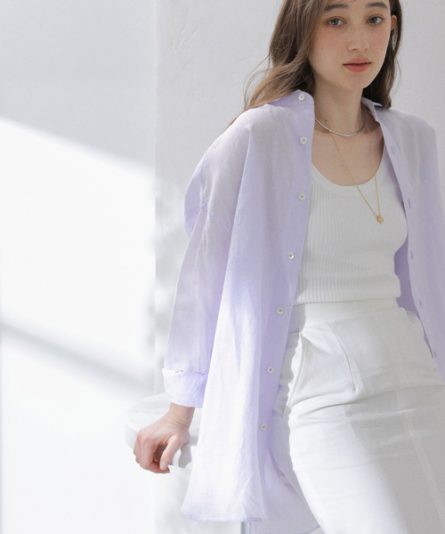 La TOTALITE(ラトータリテ)の「【洗える】TICCA/ティッカ リネンスクエアビッグシャツUNI(シャツ/ブラウス・レディース・サックスブルー/ピンク/ベージュ・FREE)」の13枚目の写真