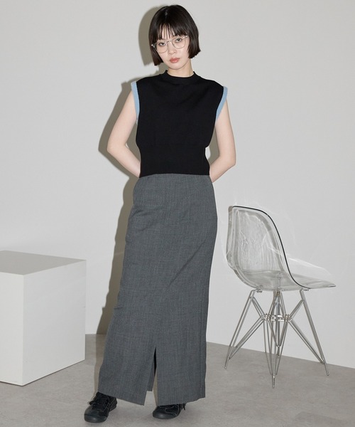 leimn（レイムン）の「【袖バイカラータンクニットベスト】（ベスト・レディース・ブラック/ホワイト・M）」の14枚目の写真