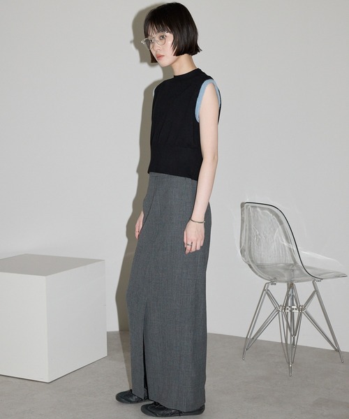 leimn（レイムン）の「【袖バイカラータンクニットベスト】（ベスト・レディース・ブラック/ホワイト・M）」の15枚目の写真