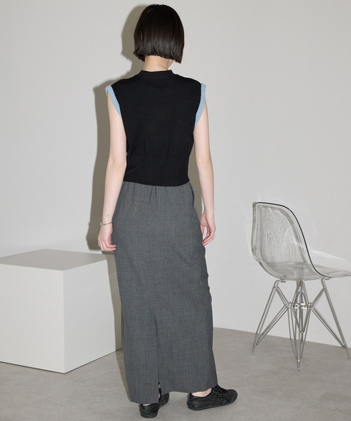 leimn（レイムン）の「【袖バイカラータンクニットベスト】（ベスト・レディース・ブラック/ホワイト・M）」の16枚目の写真