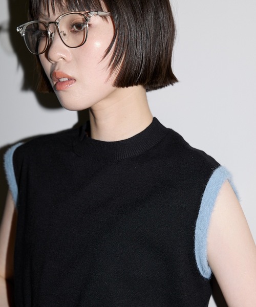 leimn（レイムン）の「【袖バイカラータンクニットベスト】（ベスト・レディース・ブラック/ホワイト・M）」の17枚目の写真