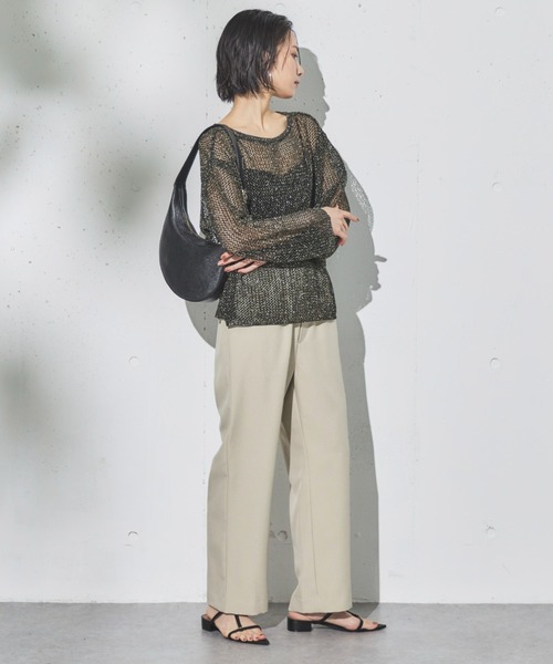 Doux archives(ドゥアルシーヴ)の「ReflaxR 麻調合繊ストレートパンツ(その他パンツ・レディース・グレー/ブラック/グレイッシュベージュ・36/38)」の13枚目の写真