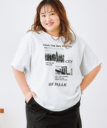 SMILE LAND | <大きいサイズ> ドルマンプリントTシャツ(吸汗速乾)(Tシャツ/カットソー)