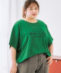 <大きいサイズ> ドルマンプリントTシャツ(吸汗速乾)