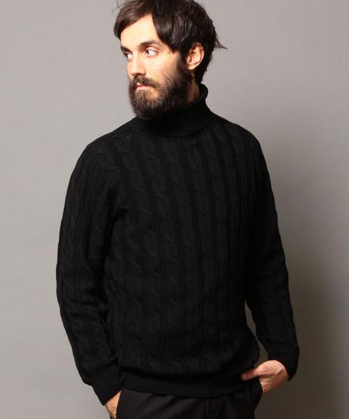 BEAUTY&YOUTH UNITED ARROWS（ビューティーアンドユースユナイテッドアローズ）の「BY ∴ ケーブル タートルニット◆（ニット/セーター・メンズ・ホワイト/ブラック/その他・X-LARGE/LARGE/MEDIUM/SMALL）」の3枚目の写真
