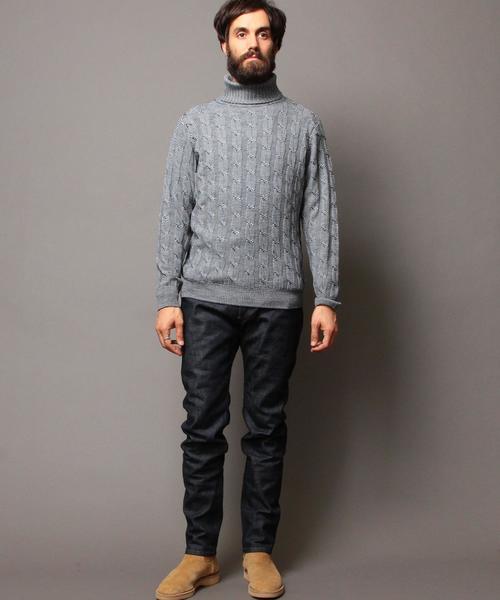 BEAUTY&YOUTH UNITED ARROWS（ビューティーアンドユースユナイテッドアローズ）の「BY ∴ ケーブル タートルニット◆（ニット/セーター・メンズ・ホワイト/ブラック/その他・X-LARGE/LARGE/MEDIUM/SMALL）」の5枚目の写真