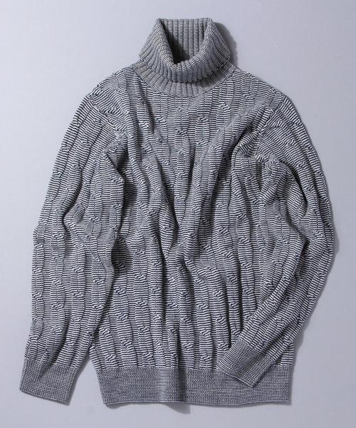 BEAUTY&YOUTH UNITED ARROWS（ビューティーアンドユースユナイテッドアローズ）の「BY ∴ ケーブル タートルニット◆（ニット/セーター・メンズ・ホワイト/ブラック/その他・X-LARGE/LARGE/MEDIUM/SMALL）」の6枚目の写真