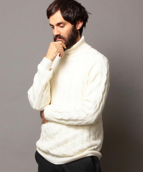 BEAUTY&YOUTH UNITED ARROWS（ビューティーアンドユースユナイテッドアローズ）の「BY ∴ ケーブル タートルニット◆（ニット/セーター・メンズ・ホワイト/ブラック/その他・X-LARGE/LARGE/MEDIUM/SMALL）」の12枚目の写真