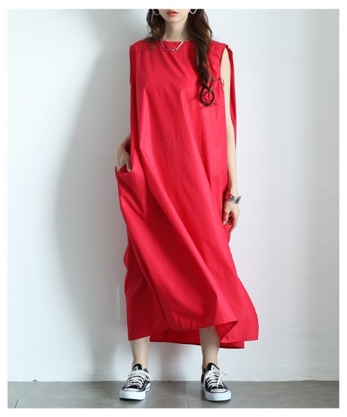 Sawa a la mode(サワアラモード)の「ゆったりノースリーブカットソーワンピース(ワンピース・レディース・レッド/イエロー/ブラック・FREE)」の22枚目の写真