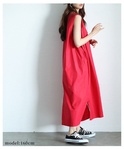 Sawa a la mode(サワアラモード)の「ゆったりノースリーブカットソーワンピース(ワンピース・レディース・レッド/イエロー/ブラック・FREE)」の21枚目の写真