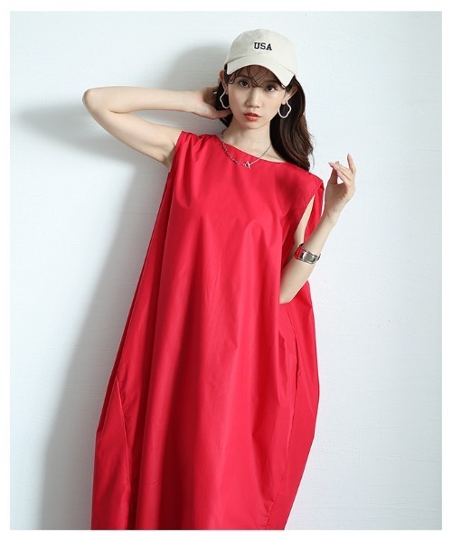 Sawa a la mode(サワアラモード)の「ゆったりノースリーブカットソーワンピース(ワンピース・レディース・レッド/イエロー/ブラック・FREE)」の20枚目の写真