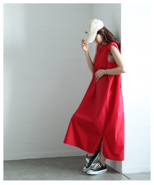Sawa a la mode(サワアラモード)の「ゆったりノースリーブカットソーワンピース(ワンピース・レディース・レッド/イエロー/ブラック・FREE)」の19枚目の写真