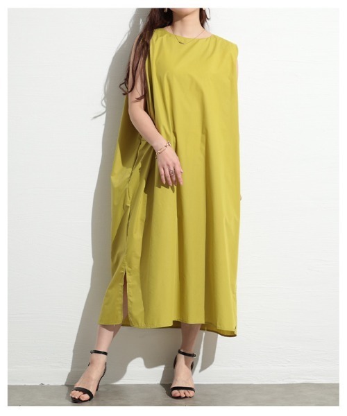 Sawa a la mode(サワアラモード)の「ゆったりノースリーブカットソーワンピース(ワンピース・レディース・レッド/イエロー/ブラック・FREE)」の9枚目の写真