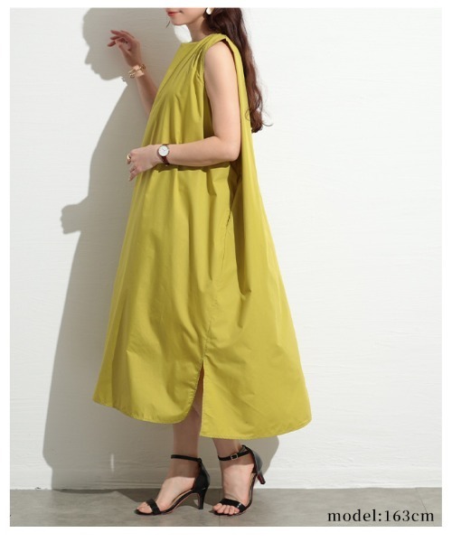 Sawa a la mode(サワアラモード)の「ゆったりノースリーブカットソーワンピース(ワンピース・レディース・レッド/イエロー/ブラック・FREE)」の7枚目の写真