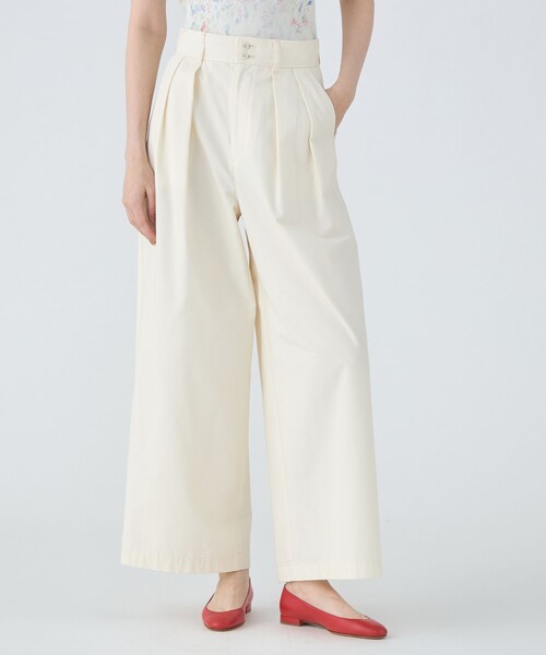 MACPHEE(マカフィー)の「シルクネップウェザー タックワイドパンツ(その他パンツ・レディース・チャコールグレー/ホワイト・32/34/36)」の9枚目の写真