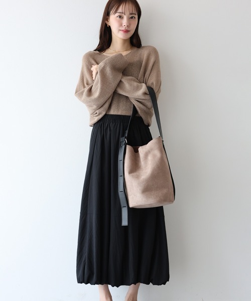 BLUEEAST（ブルーイースト）の「スエードワンハンドルバッグ（ショルダーバッグ・レディース・ベージュ/キャメル/ブラック・FREE）」の7枚目の写真