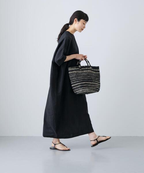 かぐれ　リネンスクエアワンピース　ブラック　　極美品☆ Amazon.co.jp: [かぐれ] リネンスクエアワンピース BLACK FREE