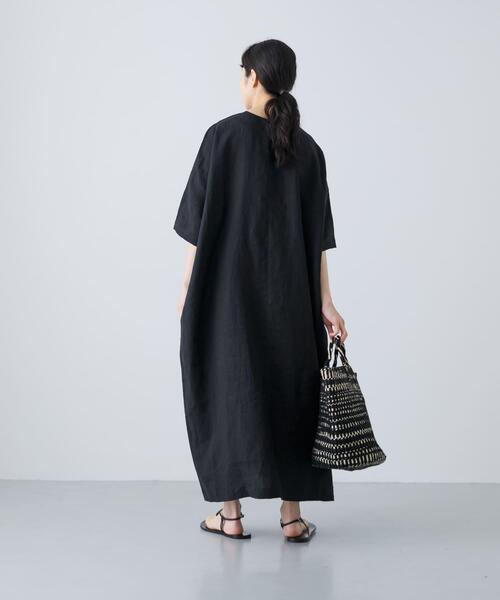 新品タグ付き　かぐれ　2サイズ展開リネンレーヨンワイドワンピース　ドアーズ かぐれ ワンピース 「2サイズ展開」リネンレーヨンワイド