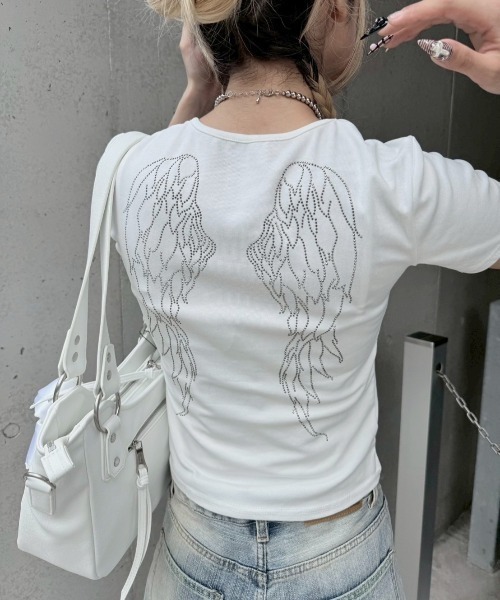 タツ nmtc+】feather design tee（Tシャツ/カットソー）｜Never mind