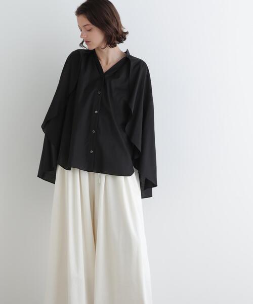 LE PHIL(ルフィル)の「◆シアーケープブラウス(シャツ/ブラウス・レディース・ブラック/ホワイト・F)」の1枚目の写真