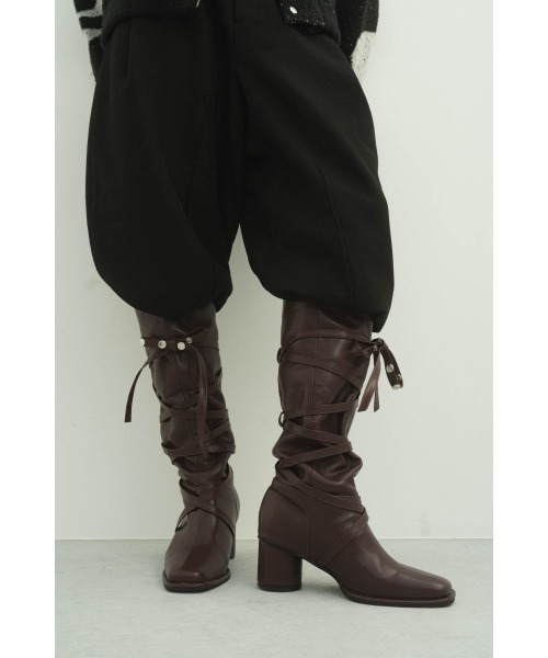 Knuth Marf(クヌースマーフ)の「loose long ribbon boots(ブーツ・レディース・バーガンディー/レッド/ブラック・24/23/25)」の8枚目の写真