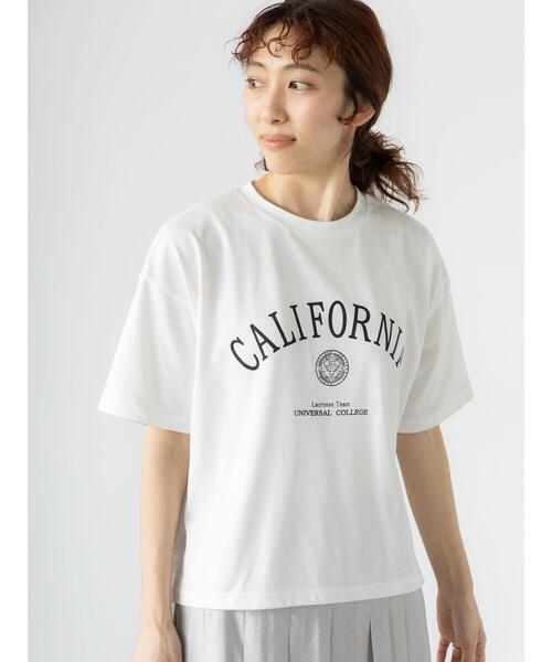 Lugnoncure(ルノンキュール)の「【接触冷感】カレッジ風ロゴTシャツ(Tシャツ/カットソー・レディース・オフホワイト/グレー/チャコールグレー・F)」の6枚目の写真