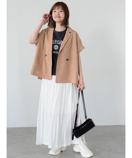 Lugnoncure(ルノンキュール)の「【接触冷感】カレッジ風ロゴTシャツ(Tシャツ/カットソー・レディース・オフホワイト/グレー/チャコールグレー・F)」の8枚目の写真