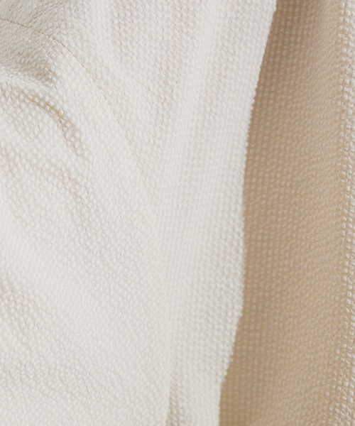 qualite（カリテ）の「【セットアップ対応】シアサッカーブルゾン/夏服/サマージャケット/オフィスカジュアル/ドルマンジャケット（ブルゾン・レディース・ベージュ/ネイビー・38/36）」の20枚目の写真