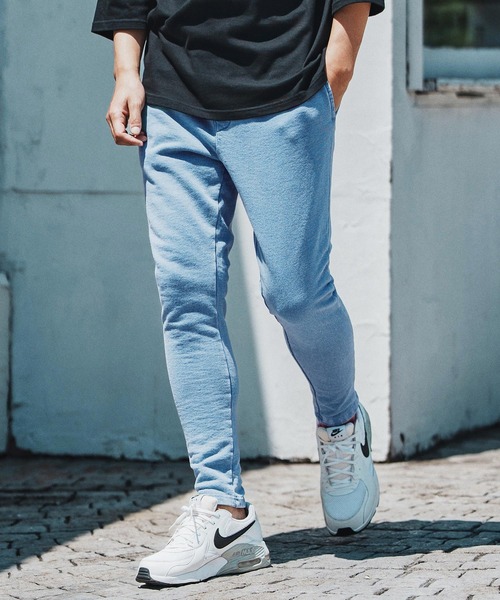 felkod(フィルコッド)の「mp13754- Knit Denim Spindle Pants スピンドルパンツ(その他パンツ・メンズ・ライトインディゴブルー/インディゴブルー・S/M/L)」の2枚目の写真