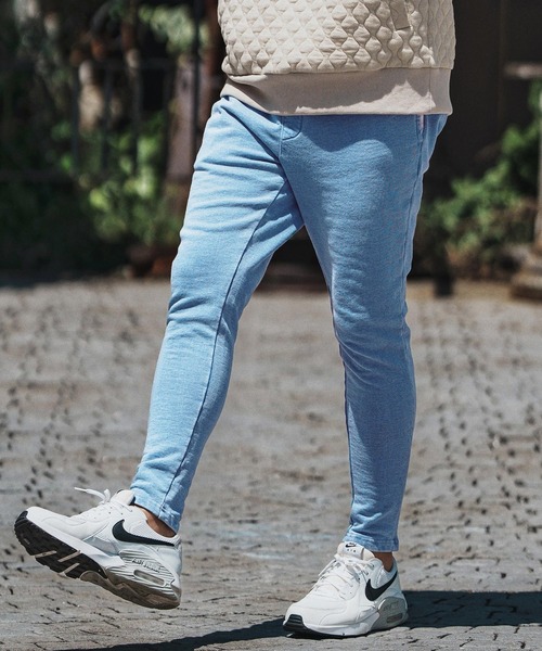 felkod(フィルコッド)の「mp13754- Knit Denim Spindle Pants スピンドルパンツ(その他パンツ・メンズ・ライトインディゴブルー/インディゴブルー・S/M/L)」の4枚目の写真