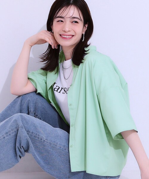セール】【洗える/5分袖】インせず着られるショートシャツ（シャツ