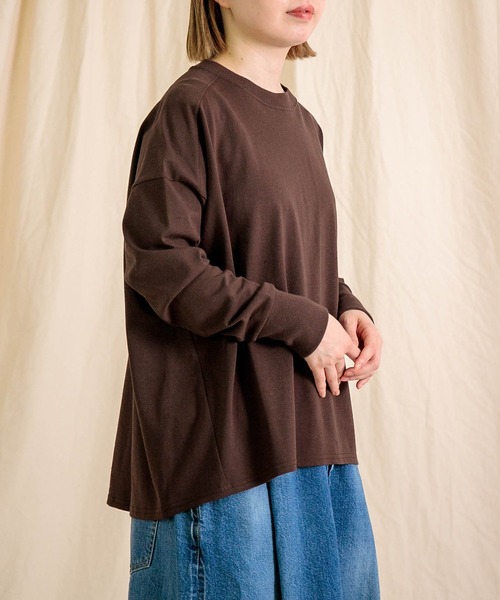Brocante（ブロカント）の「[Brocante / ブロカント] ヴィンテージ天竺 ユニヴェルセルロンTシャツ（Tシャツ/カットソー・レディース・ブラウン・2）」の2枚目の写真