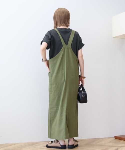 AMERICAN HOLIC（アメリカンホリック）の「【WEB限定】リネンブレンドIラインジャンパースカート（ジャンパースカート・レディース・ブラック/カーキ・M/L）」の16枚目の写真
