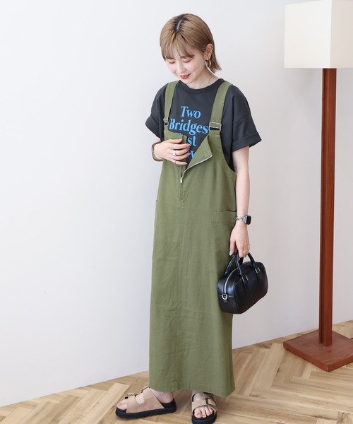 AMERICAN HOLIC（アメリカンホリック）の「【WEB限定】リネンブレンドIラインジャンパースカート（ジャンパースカート・レディース・ブラック/カーキ・M/L）」の17枚目の写真