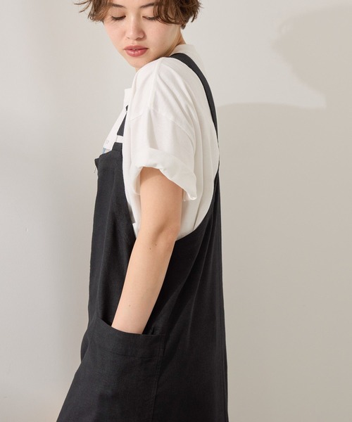 AMERICAN HOLIC（アメリカンホリック）の「【WEB限定】リネンブレンドIラインジャンパースカート（ジャンパースカート・レディース・ブラック/カーキ・M/L）」の22枚目の写真