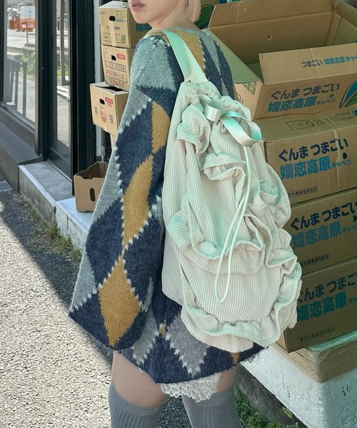 Alley Tokyo（アリートーキョー）の「【Alley Tokyo × Casselini】フリルナップサック（バックパック/リュック・レディース・キナリ・FREE）」の4枚目の写真