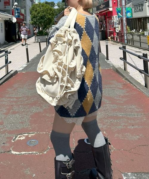 Alley Tokyo（アリートーキョー）の「【Alley Tokyo × Casselini】フリルナップサック（バックパック/リュック・レディース・キナリ・FREE）」の5枚目の写真