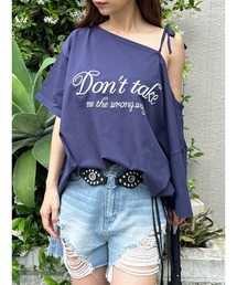 ロゴワンショルカットソートップ