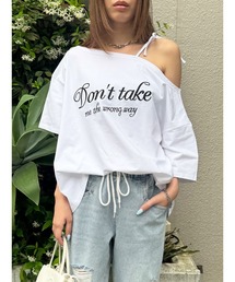 ロゴワンショルカットソートップ