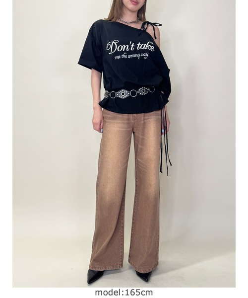 EGOIST（エゴイスト）の「ロゴワンショルカットソートップ（Tシャツ/カットソー・レディース・ブラック/ネイビー/ホワイト・FREE）」の9枚目の写真