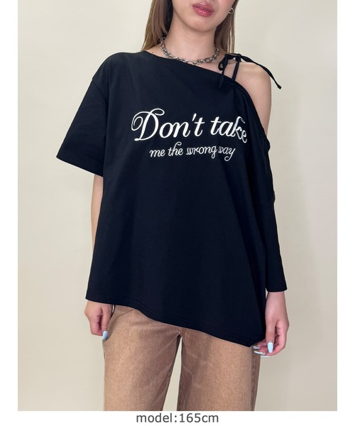 EGOIST（エゴイスト）の「ロゴワンショルカットソートップ（Tシャツ/カットソー・レディース・ブラック/ネイビー/ホワイト・FREE）」の10枚目の写真