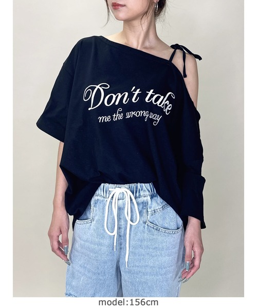 EGOIST（エゴイスト）の「ロゴワンショルカットソートップ（Tシャツ/カットソー・レディース・ブラック/ネイビー/ホワイト・FREE）」の18枚目の写真