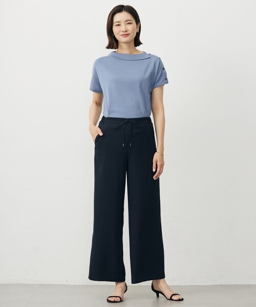 J.PRESS(ジェイプレス)の「【洗える・吸水速乾・接触冷感・セットアップ対応】Light ジョーゼット ワイド パンツ(その他パンツ・レディース・グレー系/ネイビー系/ベージュ系/ブラック系・T17/T15/T13)」の18枚目の写真