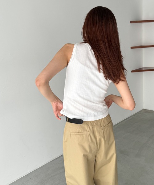 CANAL JEAN（キャナルジーン）の「El mar　ピコレースタンクトップ（タンクトップ・レディース・ホワイト/グレー/ブラック・ONE SIZE）」の11枚目の写真