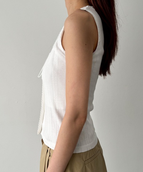 CANAL JEAN（キャナルジーン）の「El mar　ピコレースタンクトップ（タンクトップ・レディース・ホワイト/グレー/ブラック・ONE SIZE）」の16枚目の写真