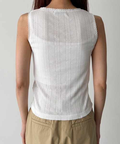 CANAL JEAN（キャナルジーン）の「El mar　ピコレースタンクトップ（タンクトップ・レディース・ホワイト/グレー/ブラック・ONE SIZE）」の15枚目の写真